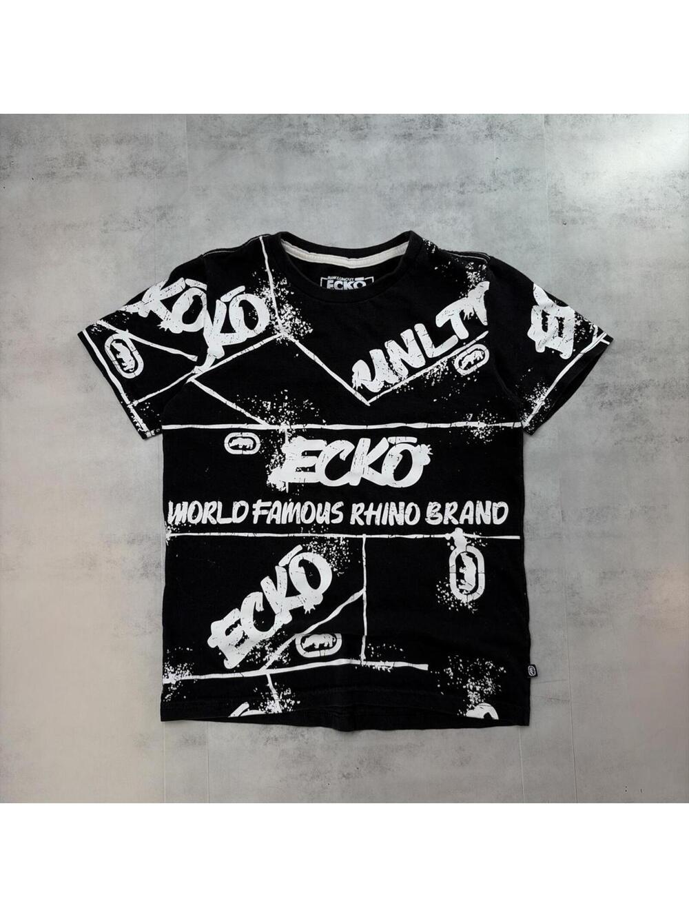 Y2K Black Ecko Unltd Grunge Gothic Skater T-Shirt
